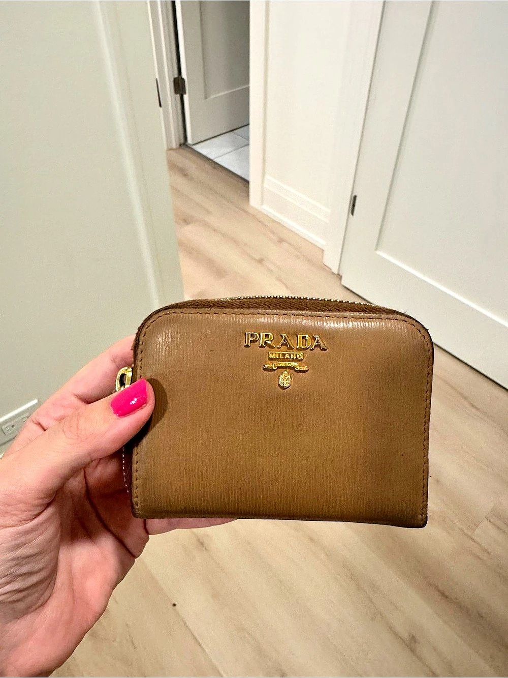 Prada Zip Around Wallet in Brown Like New